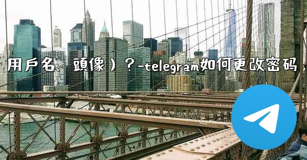 如何修改我的Telegram個人資料信息（姓名、用戶名、頭像）？-telegram如何更改密码