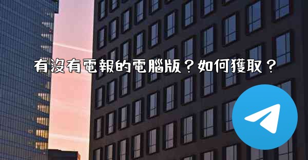 <b>有沒有電報的電腦版？如何獲取？</b>