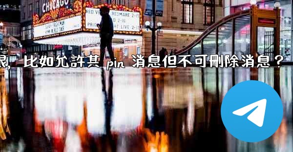 如何設置電報管理員權限，比如允許其 pin 消息但不可刪除消息？