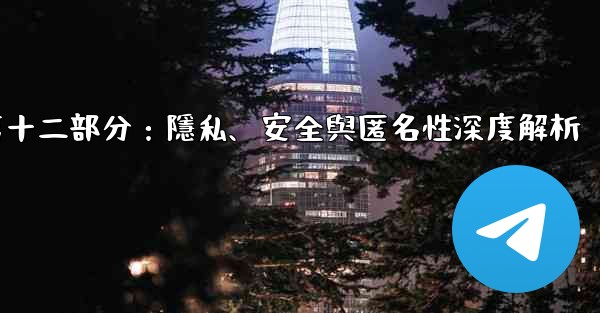 電報-第十二部分：隱私、安全與匿名性深度解析