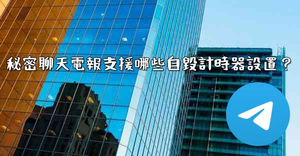 秘密聊天電報支援哪些自毀計時器設置？