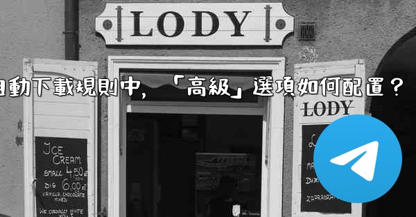 電報媒體自動下載規則中，「高級」選項如何配置？