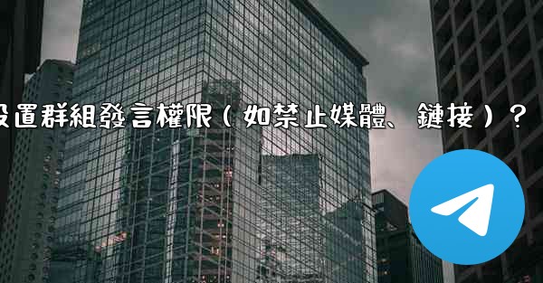 <b>電報如何設置群組發言權限（如禁止媒體、鏈接）？</b>