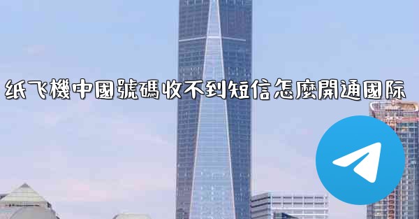 纸飞機中國號碼收不到短信怎麼開通國际
