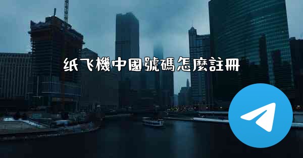 纸飞機中國號碼怎麼註冊
