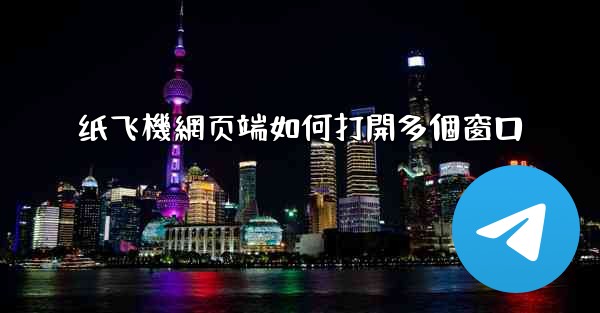 纸飞機網页端如何打開多個窗口