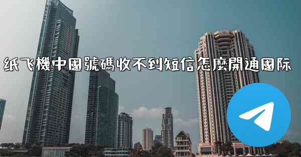 纸飞機中國號碼收不到短信怎麼開通國际
