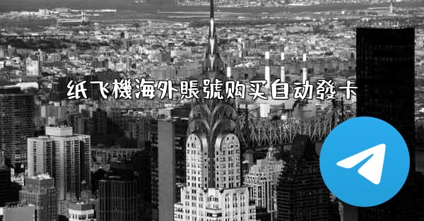 纸飞機海外賬號购买自动發卡