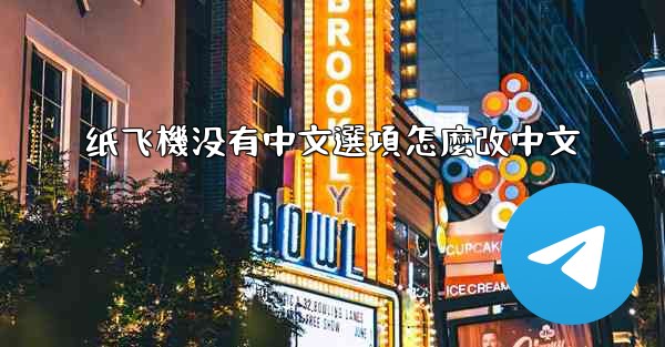 纸飞機没有中文選項怎麼改中文