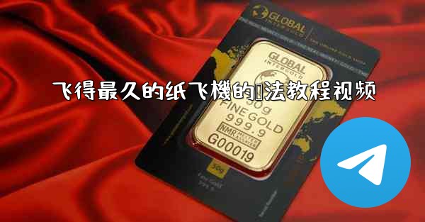 飞得最久的纸飞機的叠法教程视频