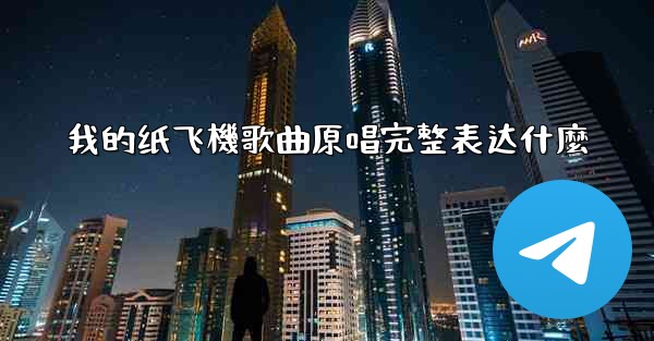 我的纸飞機歌曲原唱完整表达什麼