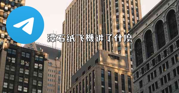 潭石纸飞機讲了什麼