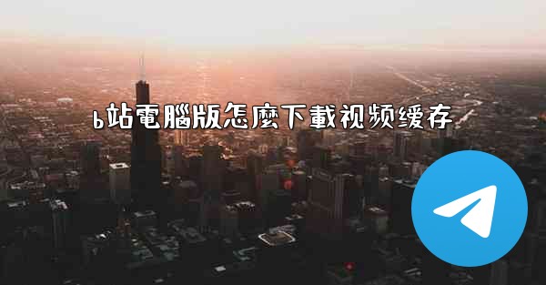 b站電腦版怎麼下載视频缓存