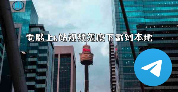 電腦上b站视频怎麼下載到本地