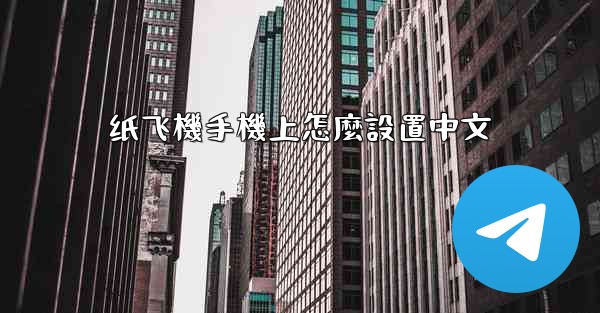 纸飞機手機上怎麼設置中文