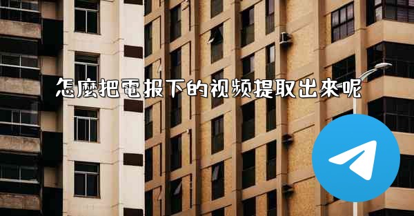 怎麼把電报下的视频提取出來呢