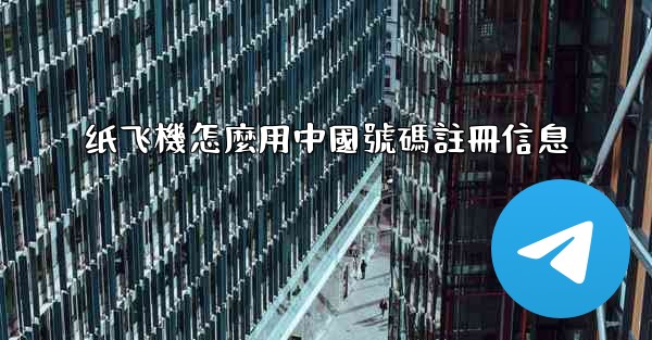 纸飞機怎麼用中國號碼註冊信息