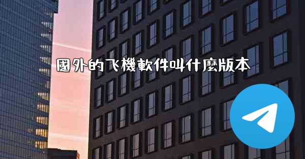 國外的飞機軟件叫什麼版本