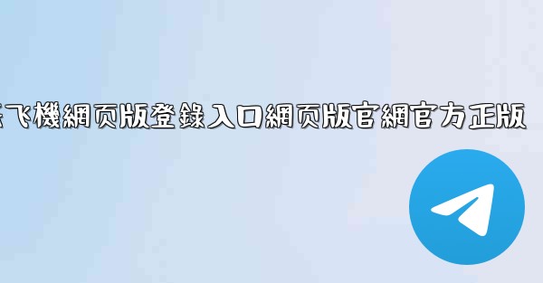 纸飞機網页版登錄入口網页版官網官方正版