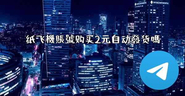 纸飞機賬號购买2元自动發货嗎