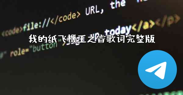 我的纸飞機王之睿歌词完整版